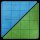 Reversible Battlemat 1 inch Squares - Blue/Green